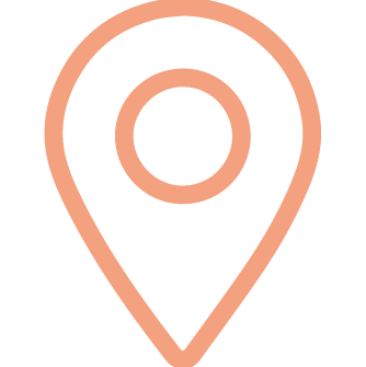 Peach outline of Location Icon
